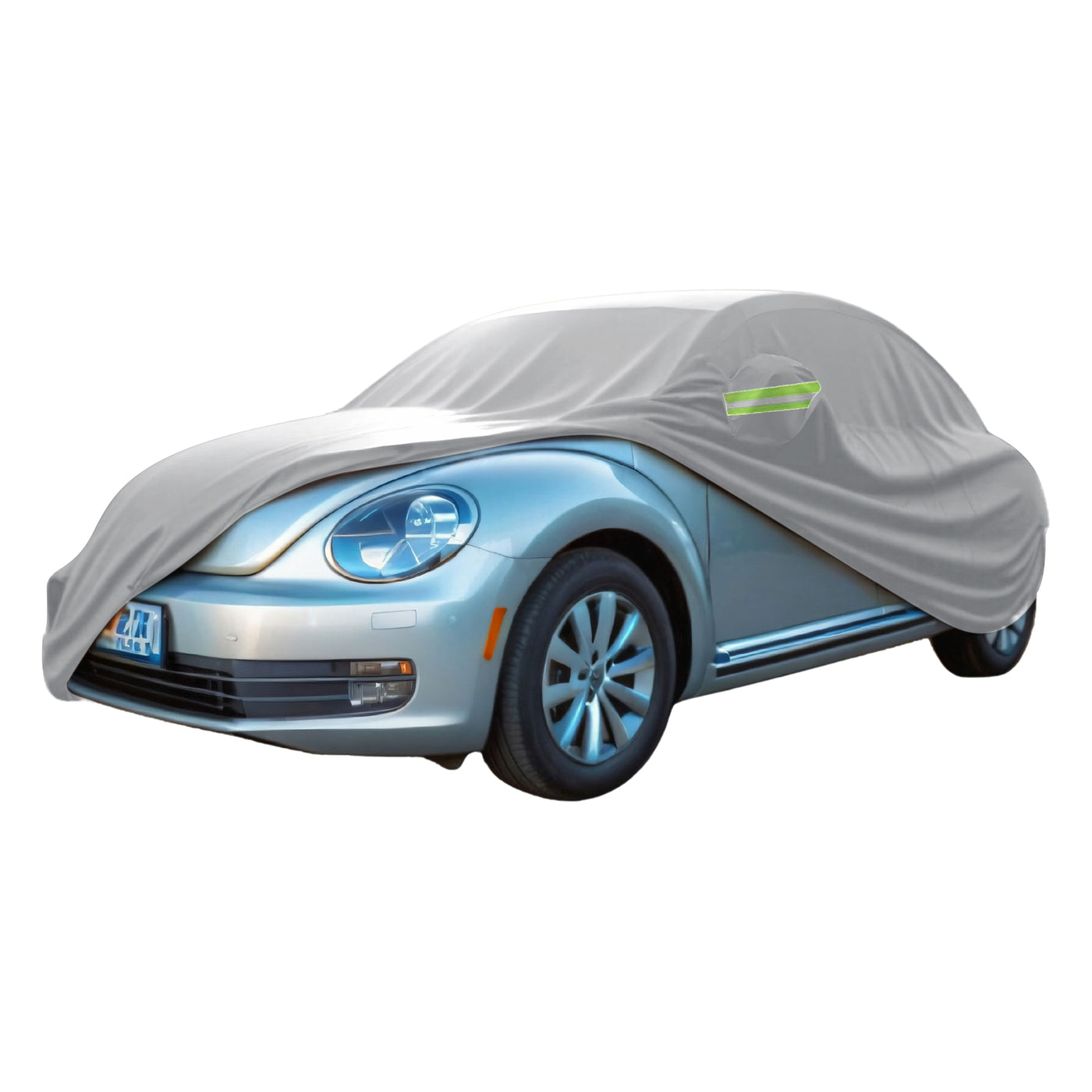 X AUTOHAUX for Volkswagen New Beetle Cover Car Cover for Volkswagen New Beetle 1998-2019 Outdoor Full Car Cover All Weather Protection with Zipper Silver Tone