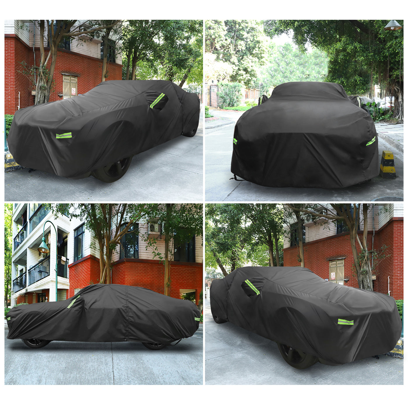 X AUTOHAUX Waterproof Car Cover for Dodge Challenger SXT, GT, Hellcat, Scat Pack, SE, R/T,  SRT8, T/A 2008-2023 Windproof Rain Sun Protection Outdoor Covers with Zipper Black