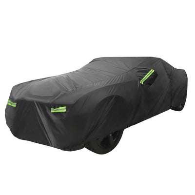 Harfington Waterproof Car Cover for Dodge Challenger SXT, GT, Hellcat, Scat Pack, SE, R/T,  SRT8, T/A 2008-2023 Windproof Rain Sun Protection Outdoor Covers with Zipper Black