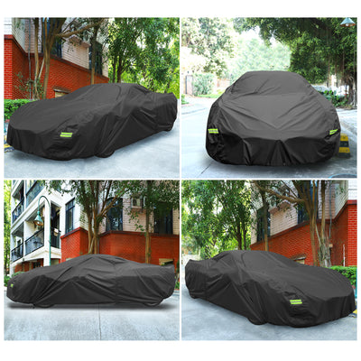 Harfington Waterproof Car Cover for Chevrolet Corvette C3 1968-1982 Outdoor Full Car Cover with Zipper Door for Snow Rain Dust All Weather Protection Black