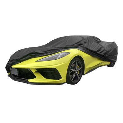 Harfington Waterproof Car Cover for Chevrolet Corvette C3 1968-1982 Outdoor Full Car Cover with Zipper Door for Snow Rain Dust All Weather Protection Black