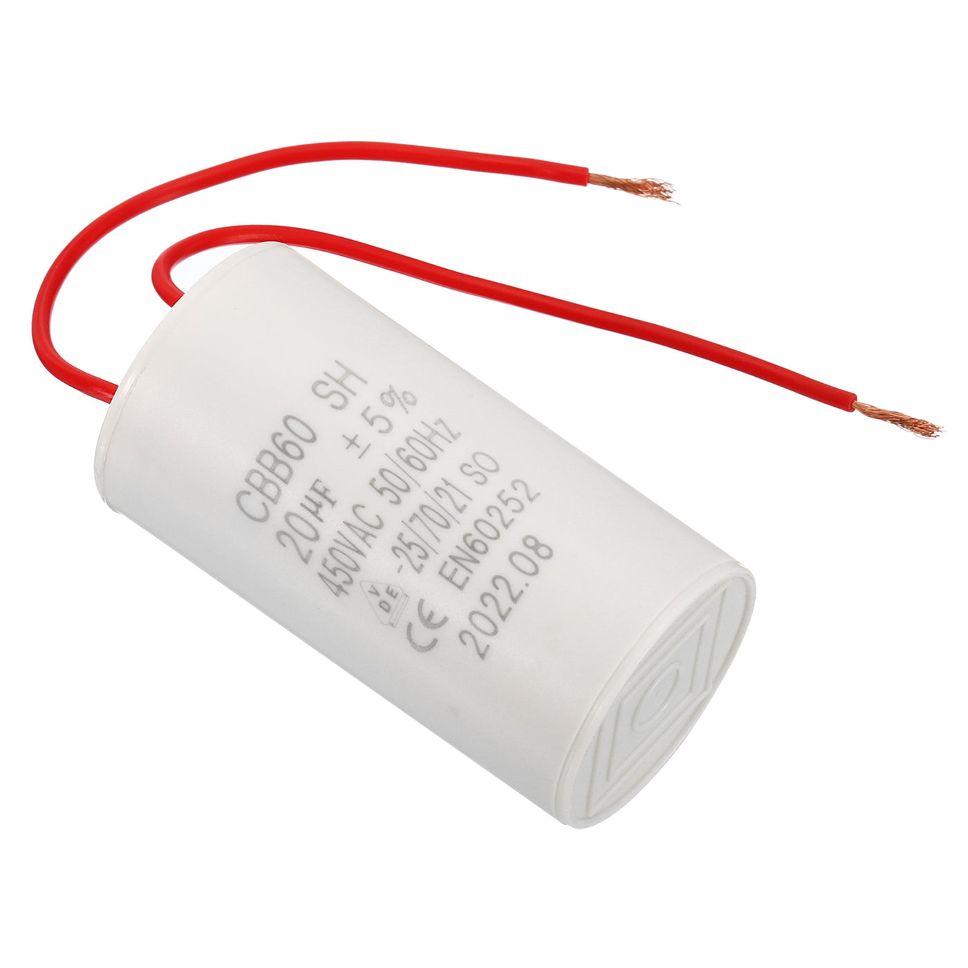 Harfington CBB60 20uF Running Capacitor,AC 450V 50/60Hz with 2 Wires 12cm for Water Pump
