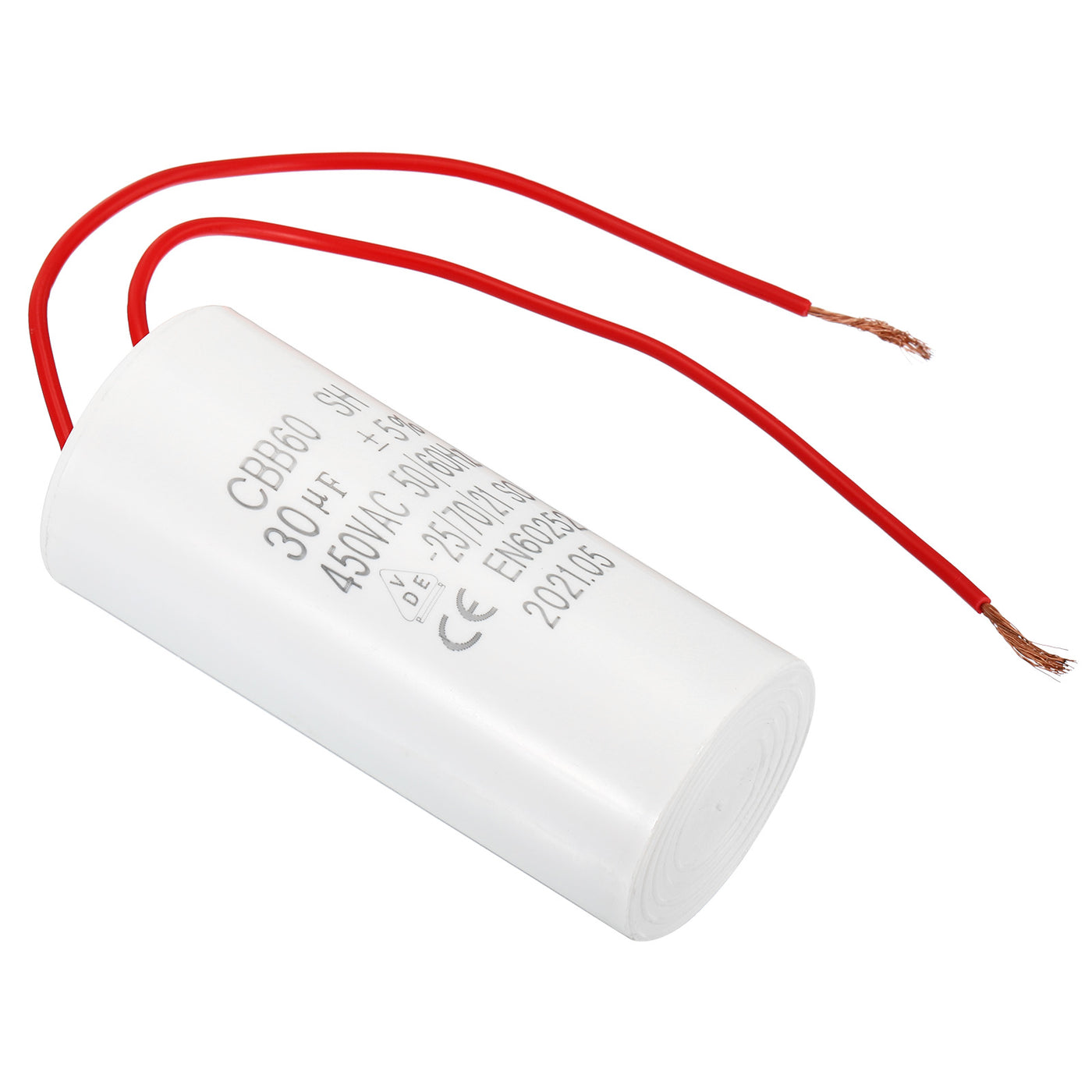 Harfington CBB60 30uF Running Capacitor,AC 450V 50/60Hz with 2 Wires 12cm for Water Pump