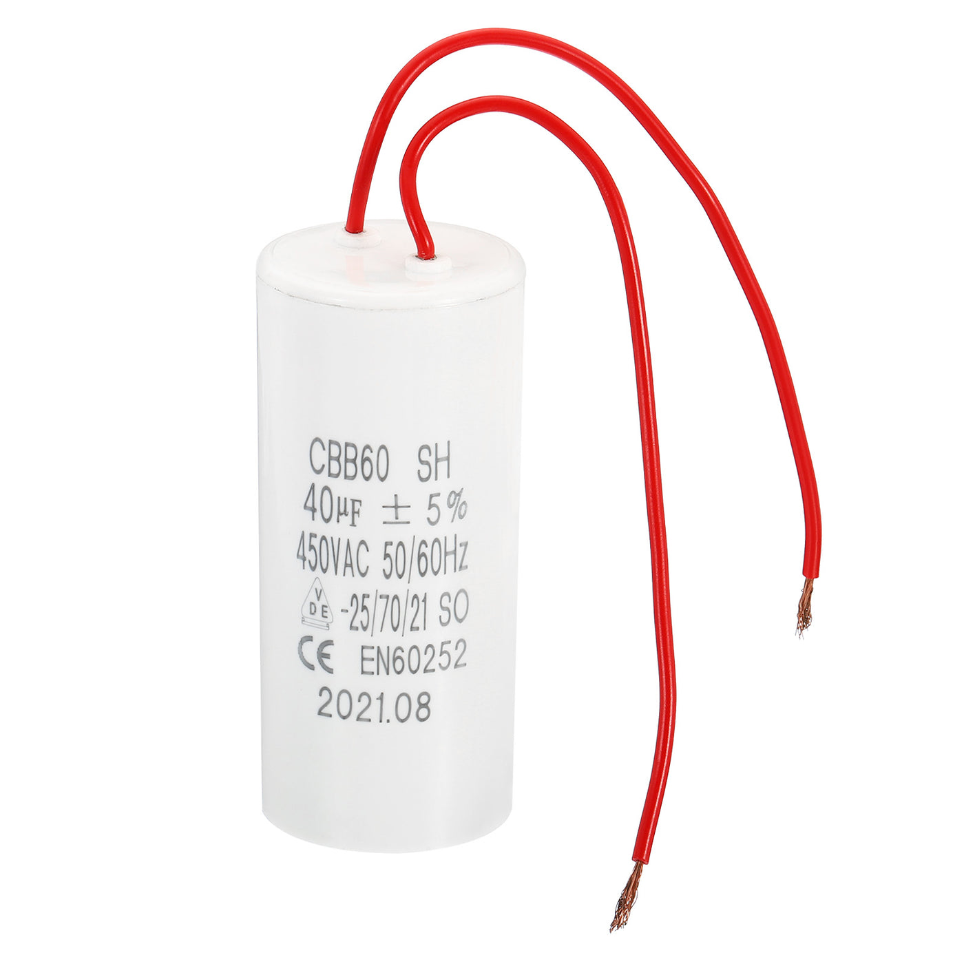 Harfington CBB60 40uF Running Capacitor,AC 450V 50/60Hz with 2 Wires 16cm for Water Pump