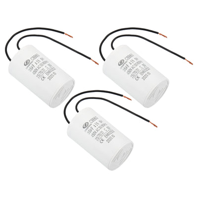 Harfington CBB60 35uF Run Capacitor,3Pcs AC450V 50/60Hz with 2 Wires 12cm for Water Pump
