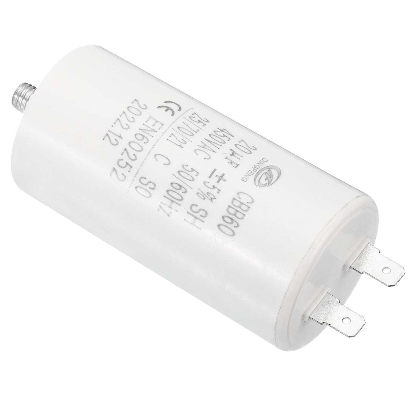 Harfington CBB60 20uF Run Capacitor, AC450V 2 Pins 50/60Hz with M8 Screw for Water Pump