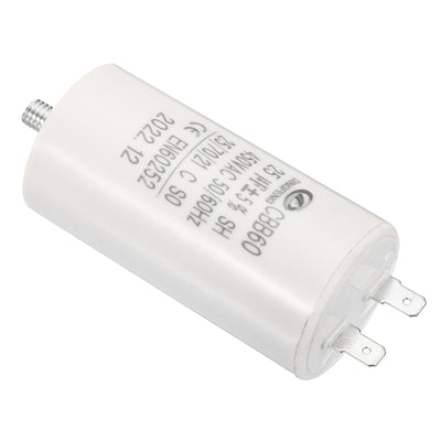 Harfington CBB60 25uF Run Capacitor, AC450V 2 Pins 50/60Hz with M8 Screw for Water Pump