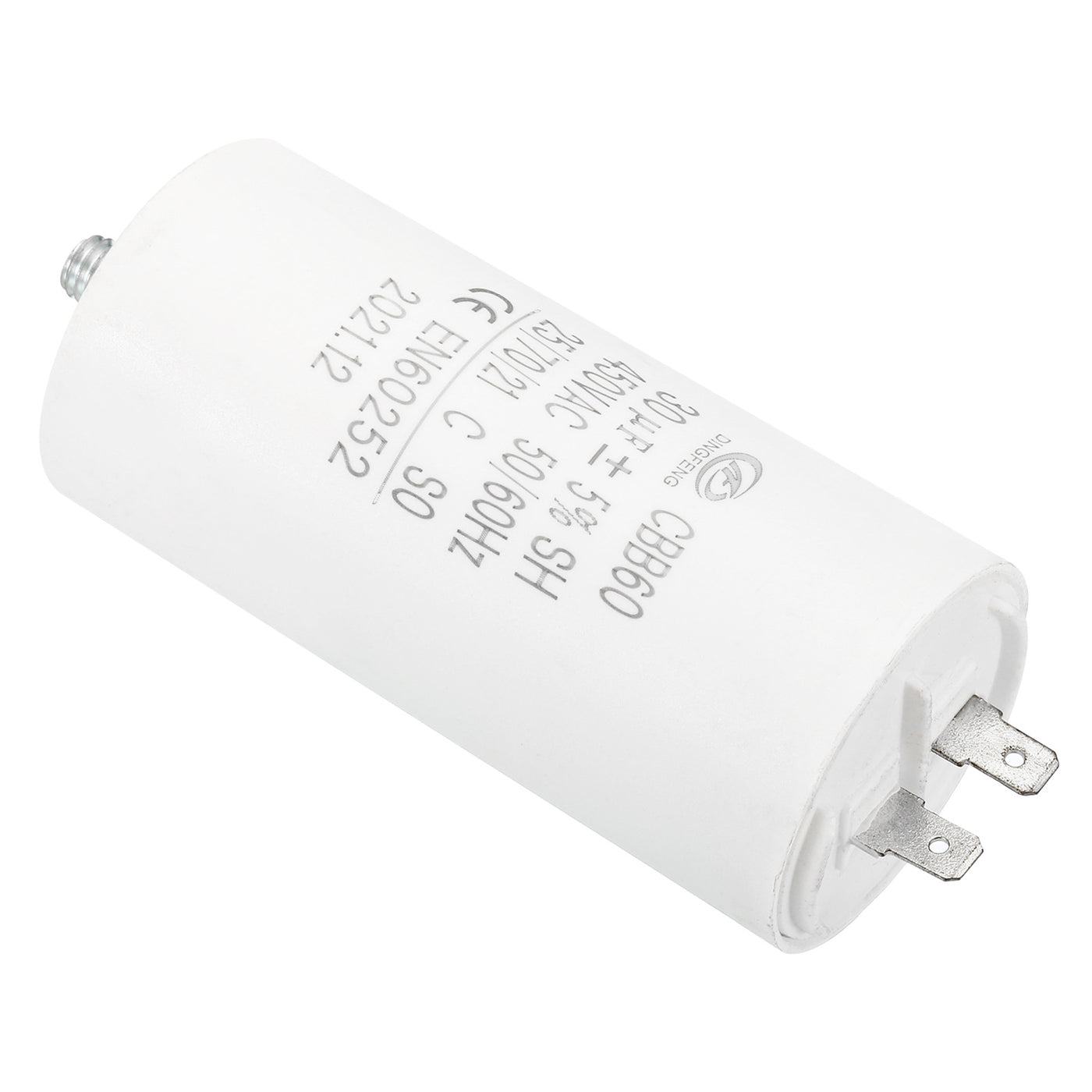 Harfington CBB60 30uF Run Capacitor, AC450V 2 Pins 50/60Hz with M8 Screw for Water Pump