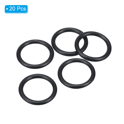 Harfington 20pcs 21x16x2.65mm Nitrile Rubber O-Rings Metric Sealing Gaskets, Black