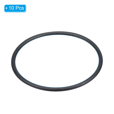 Harfington 10pcs 55x50x2.65mm Nitrile Rubber O-Rings Metric Sealing Gaskets, Black