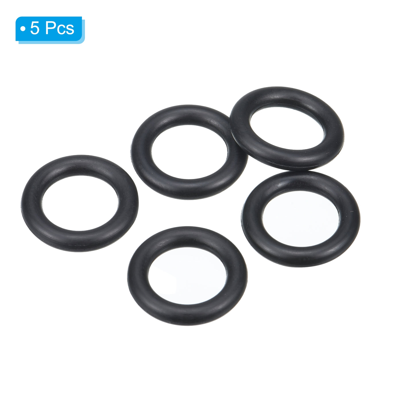 Harfington 5pcs 15x9.5x2.65mm Nitrile Rubber O-Rings Metric Sealing Gaskets, Black