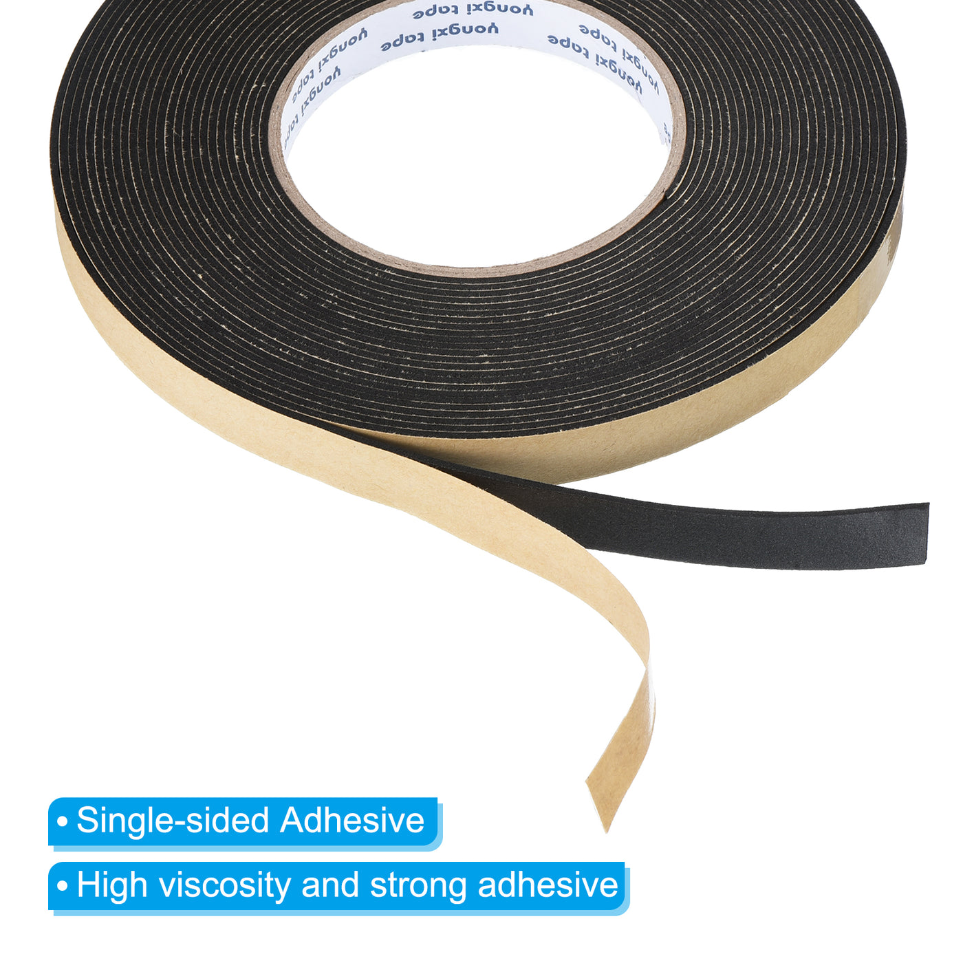 Harfington Foam Tape Weather Strip, 2 Rolls 15mmx1.5mmx10m Weather Stripping Door Seal EVA Foam Tape Insulation Strip