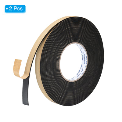 Harfington Foam Tape Weather Strip, 2 Rolls 15mmx2mmx10m Weather Stripping Door Seal EVA Foam Tape Insulation Strips