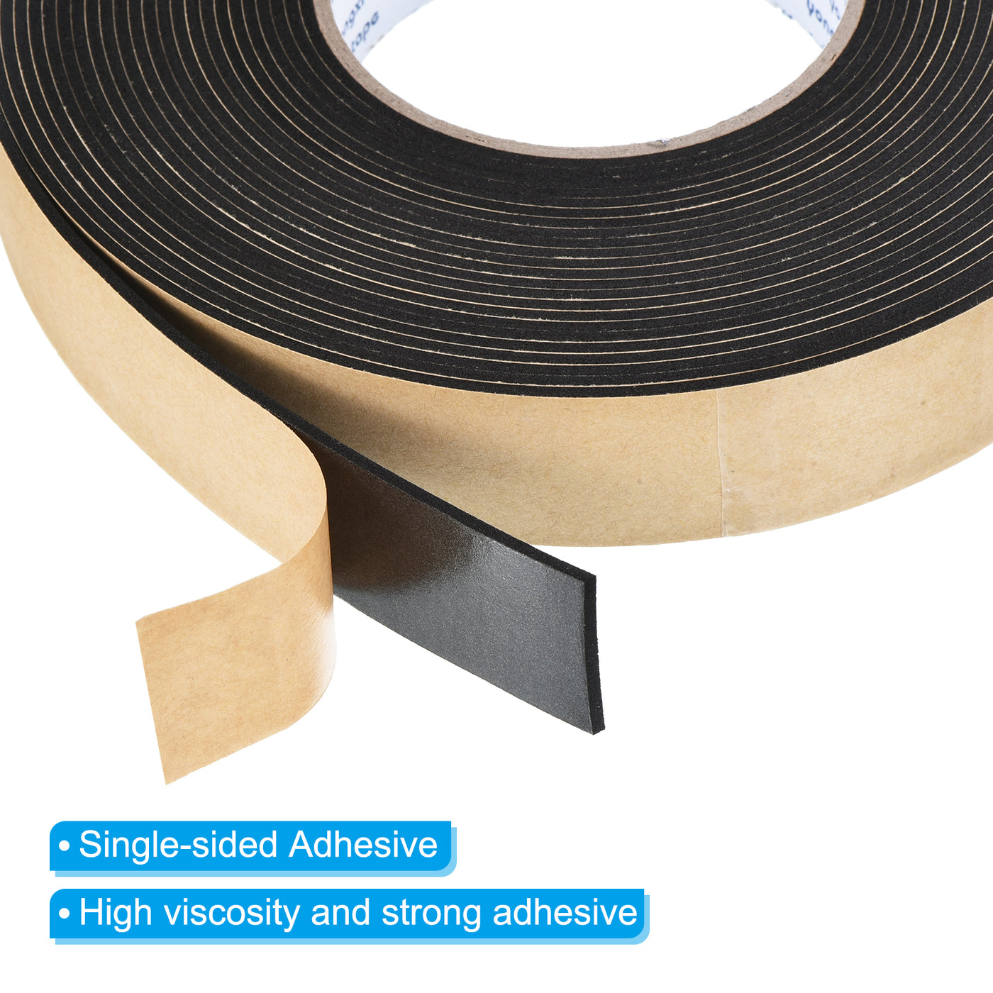 Harfington Foam Tape Weather Strip, 2 Rolls 30mmx2mmx10m Weather Stripping Door Seal EVA Foam Tape Insulation Strips