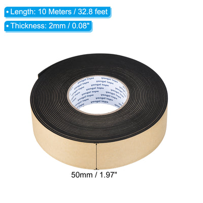 Harfington Foam Tape Weather Strip, 2 Rolls 50mmx2mmx10m Weather Stripping Door Seal EVA Foam Tape Insulation Strip