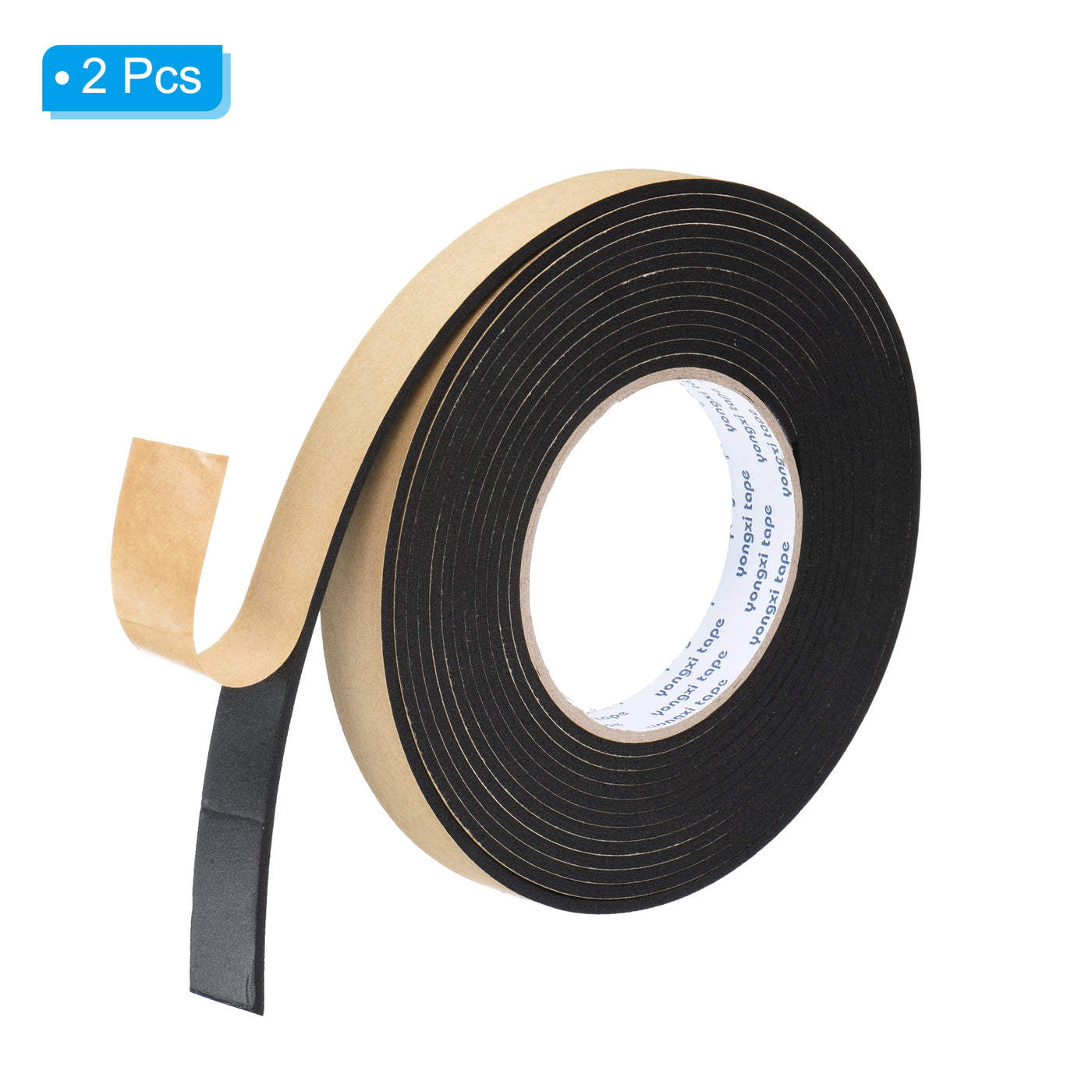 Harfington Foam Tape Weather Strip, 2 Rolls 20mmx3mmx5m Weather Stripping Door Seal EVA Foam Tape Insulation Strip