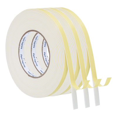 Harfington Foam Tape Weather Strip, 3 Rolls 10mmx2mmx8m Weather Stripping Door Seal EVA Foam Tape Insulation Strip