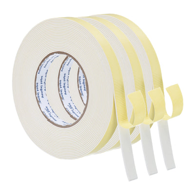 Harfington Foam Tape Weather Strip, 3 Rolls 15mmx2mmx8m Weather Stripping Door Seal EVA Foam Tape Insulation Strip