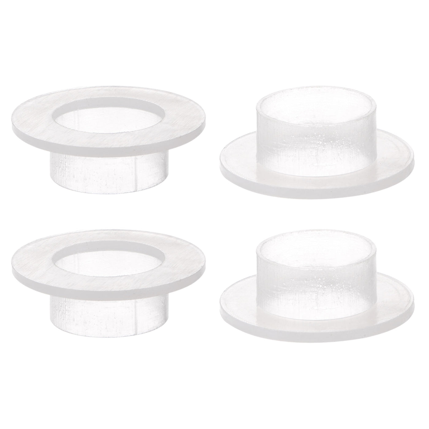 4pcs Flanged Sleeve Bearings 21mmx22.7mmx12mm Nylon Bushings, White
