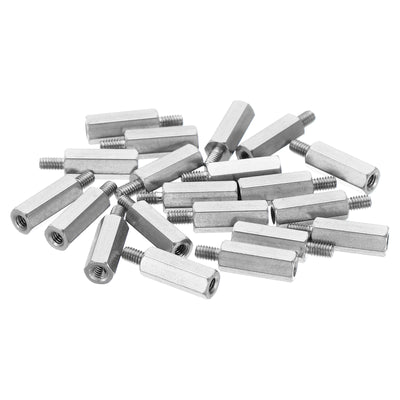 Harfington M2.5x12mm+4mm Male-Female Hex Standoff, 20 Pack Stainless Steel PCB Standoffs Screws for Motherboards, Computer Cases, Circuit Boards, Electronics