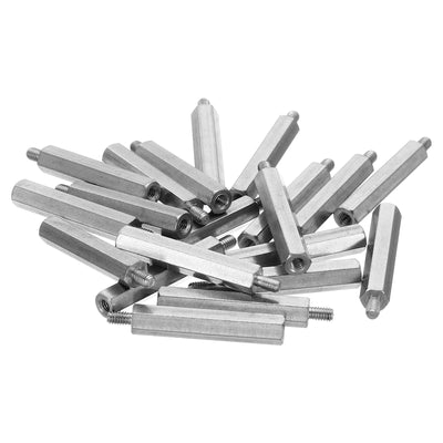 Harfington M2.5x25mm+4mm Male-Female Hex Standoff, 20 Pack Stainless Steel PCB Standoffs Screws for Motherboards, Computer Cases, Circuit Boards, Electronics