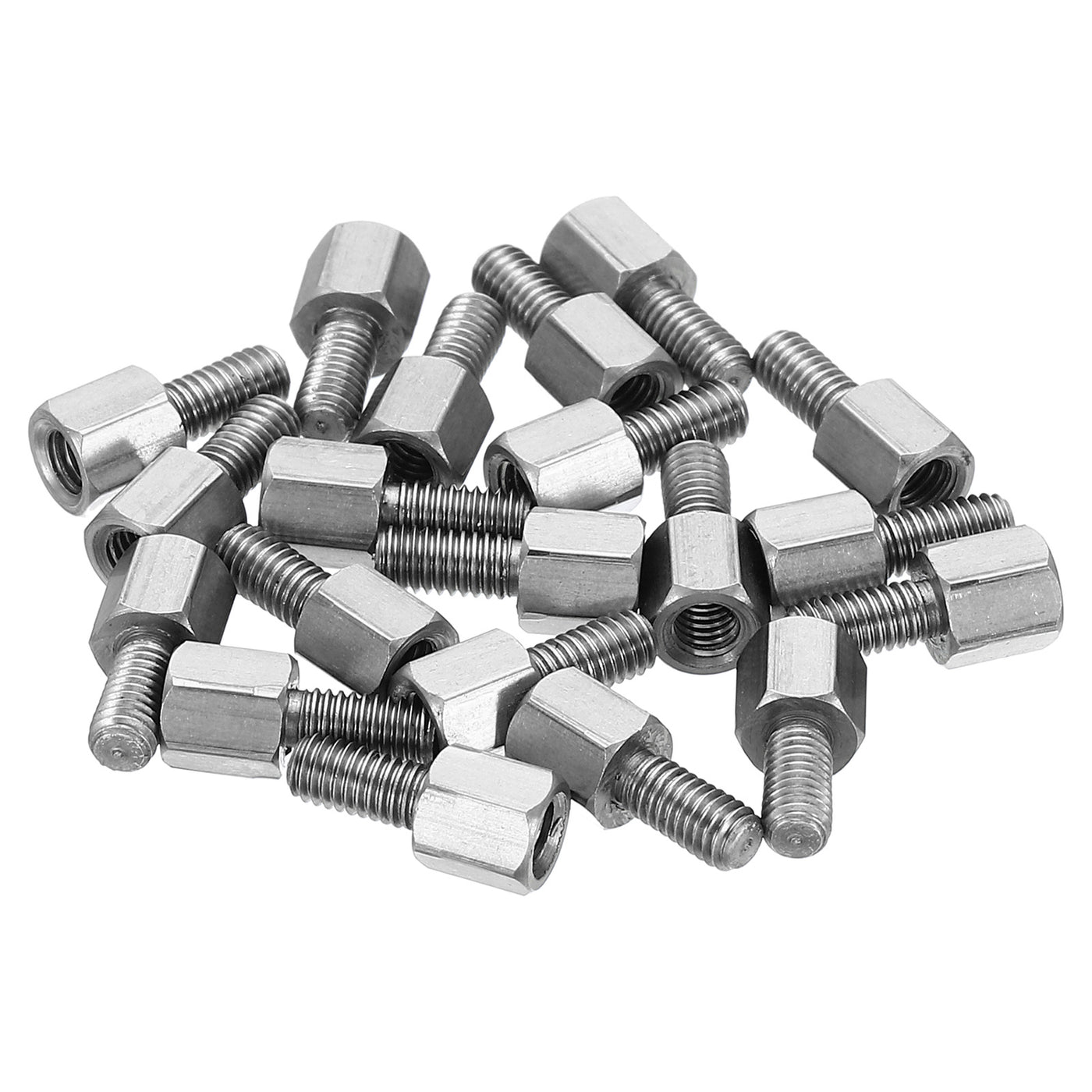 Harfington M3x5mm+6mm Male-Female Hex Standoff, 20 Pack Stainless Steel PCB Standoffs Screws for Motherboards, Computer Cases, Circuit Boards, Electronics