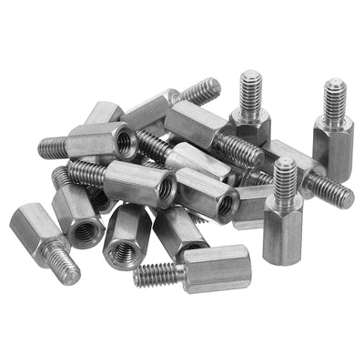 Harfington M3x8mm+6mm Male-Female Hex Standoff, 20 Pack Stainless Steel PCB Standoffs Screws for Motherboards, Computer Cases, Circuit Boards, Electronics