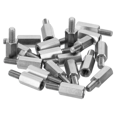 Harfington M3x10mm+6mm Male-Female Hex Standoff, 20 Pack Stainless Steel PCB Standoffs Screws for Motherboards, Computer Cases, Circuit Boards, Electronics