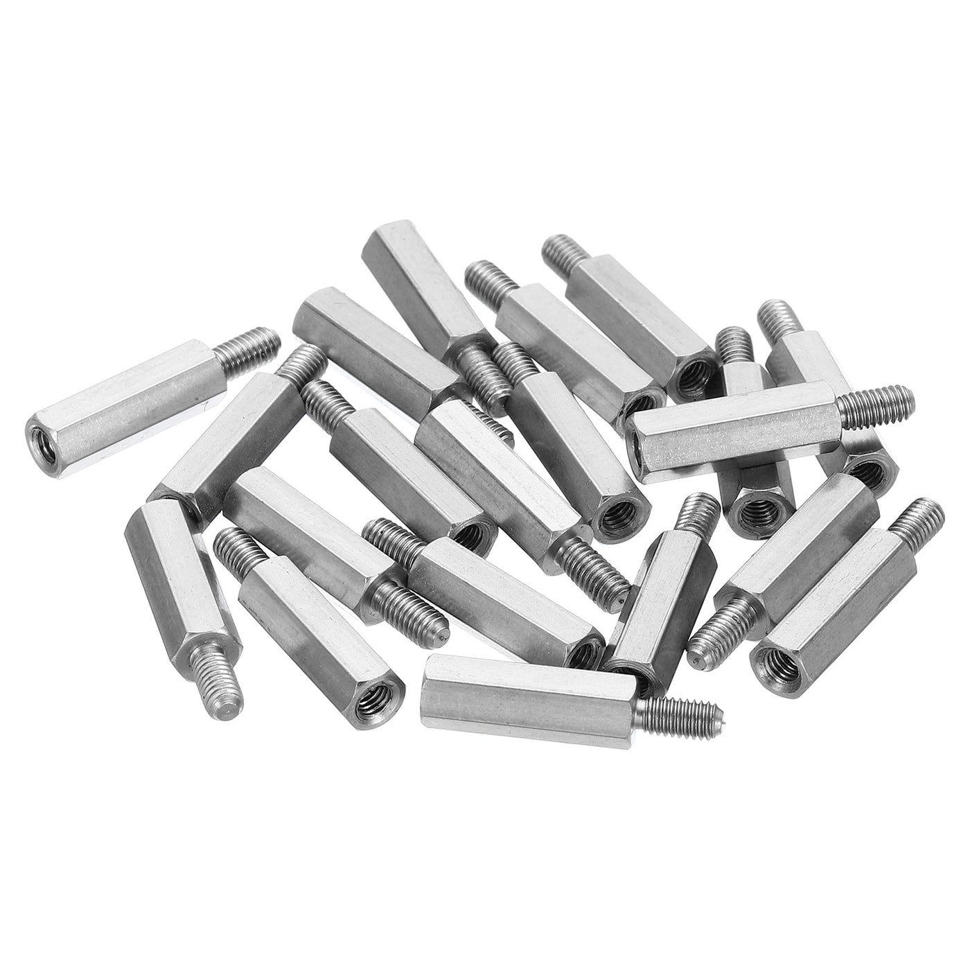 Harfington M3x15mm+6mm Male-Female Hex Standoff, 20 Pack Stainless Steel PCB Standoffs Screws for Motherboards, Computer Cases, Circuit Boards, Electronics