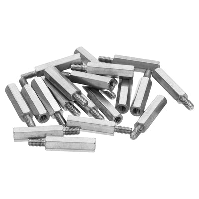 Harfington M3x18mm+6mm Male-Female Hex Standoff, 20 Pack Stainless Steel PCB Standoffs Screws for Motherboards, Computer Cases, Circuit Boards, Electronics