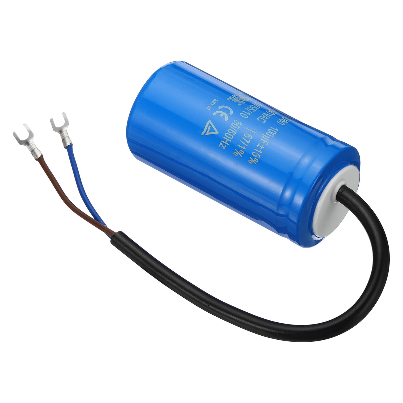 Harfington CD60 Run Capacitor, 100uF 250VAC 50/60Hz Motor Starting Capacitor with 2 Wires for Air Compressor Motor Starts Running