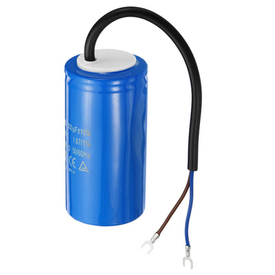 Harfington CD60 Run Capacitor, 300uF 250VAC 50/60Hz Motor Starting Capacitor with 2 Wires for Air Compressor Motor Starts Running
