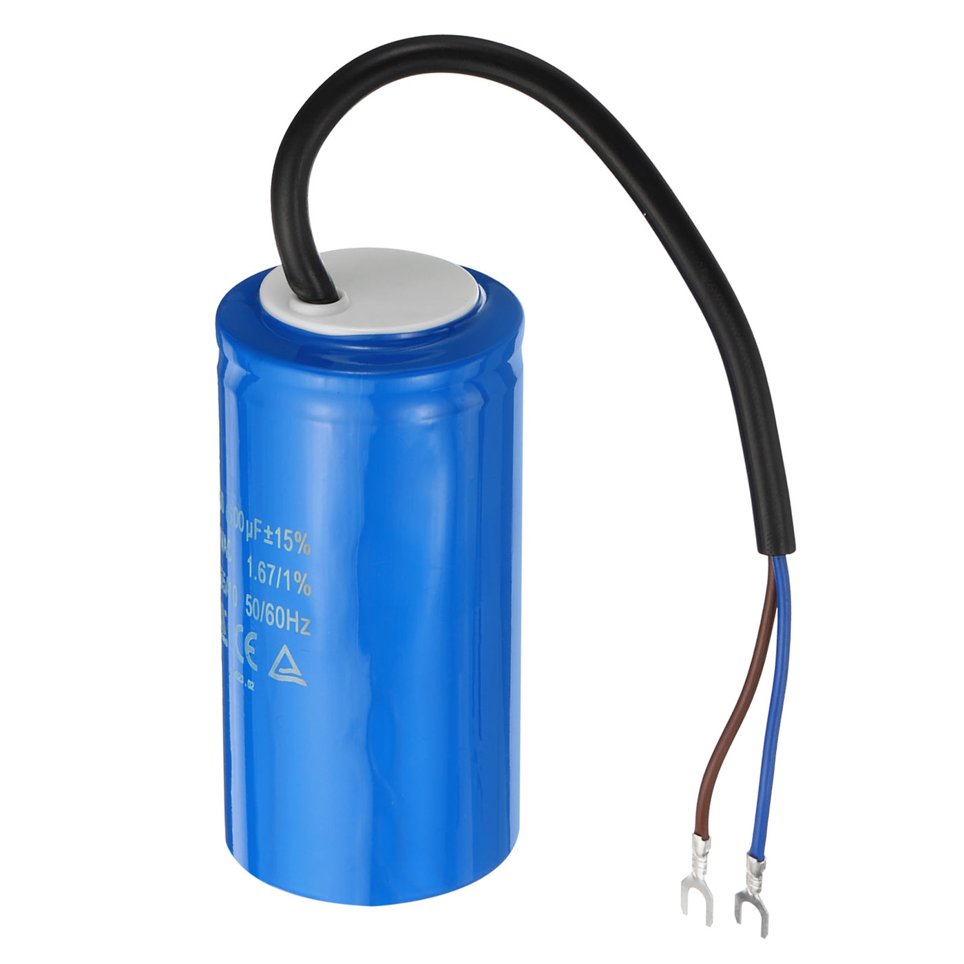 Harfington CD60 Run Capacitor, 600uF 250VAC 50/60Hz Motor Starting Capacitor with 2 Wires for Air Compressor Motor Starts Running