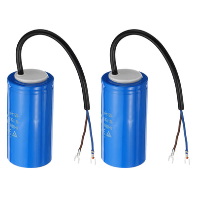 Harfington CD60 Run Capacitor, 2 Pack 200uF 250VAC 50/60Hz Motor Starting Capacitor with 2 Wires for Air Compressor Motor Starts Running