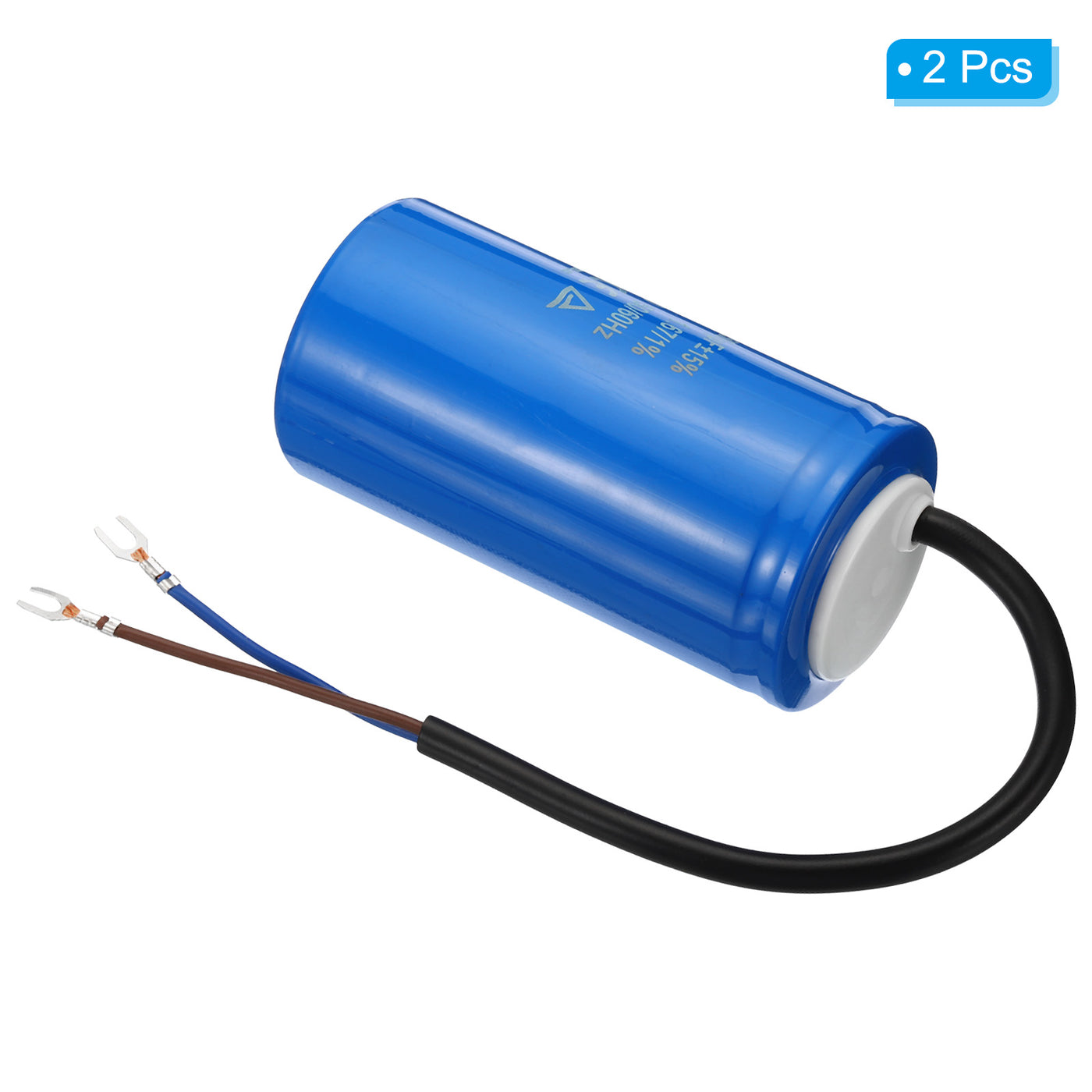 Harfington CD60 Run Capacitor, 2 Pack 250uF 250VAC 50/60Hz Motor Starting Capacitor with 2 Wires for Air Compressor Motor Starts Running