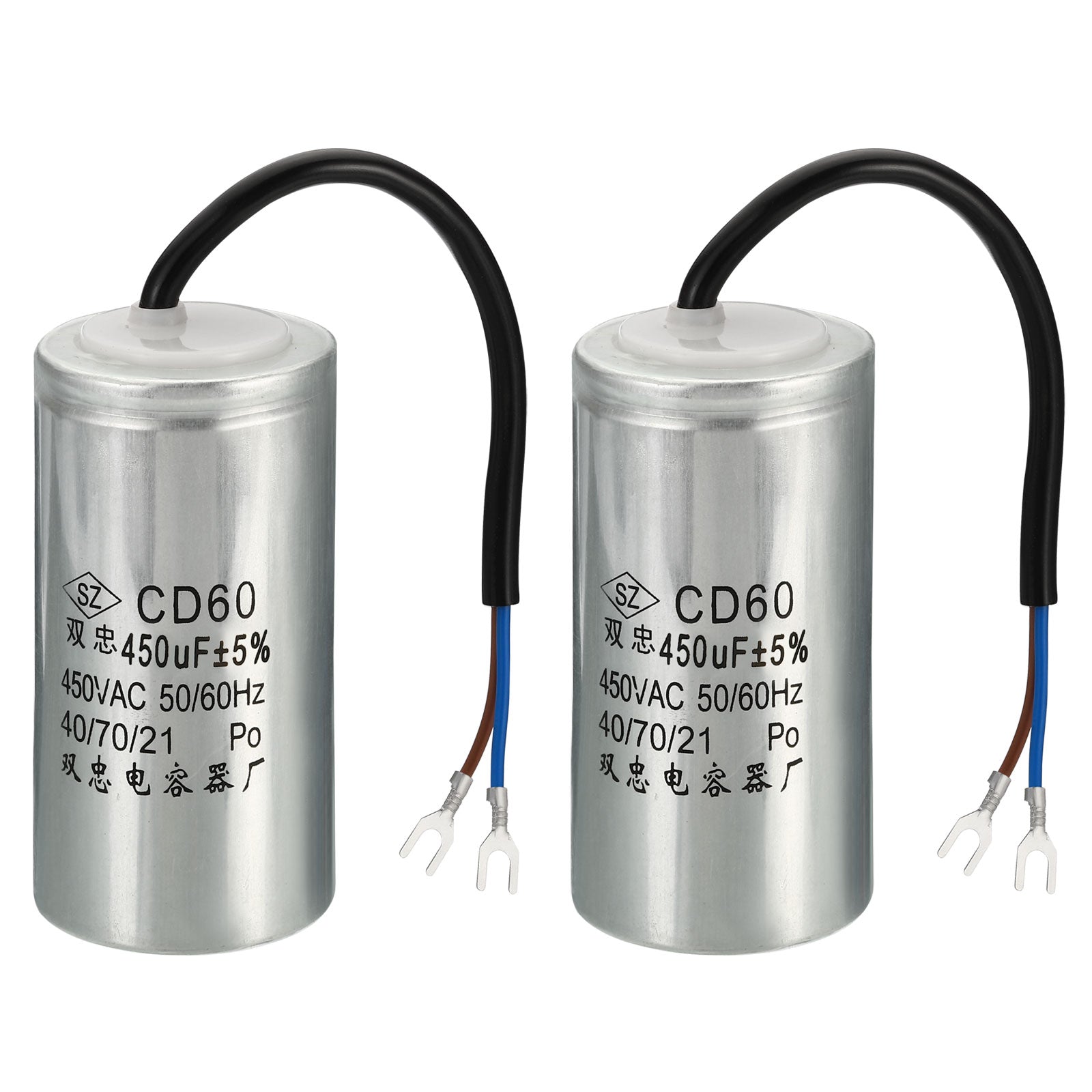 PATIKIL CD60 Operation Capacitor 2 Pack 200uF 450VAC 2 Wires 5