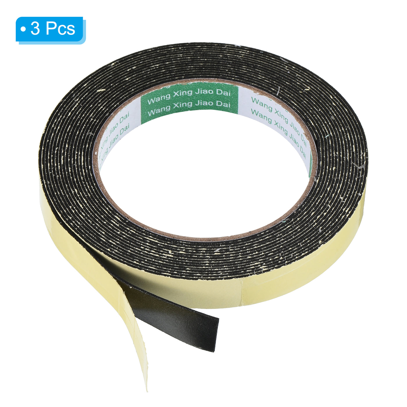 Harfington Foam Tape Weather Strip, 3 Rolls 15mmx1mmx5m Weather Stripping Door Seal EVA Foam Tape Insulation Strip