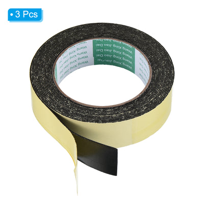 Harfington Foam Tape Weather Strip, 3 Rolls 30mmx1mmx5m Weather Stripping Door Seal EVA Foam Tape Insulation Strip