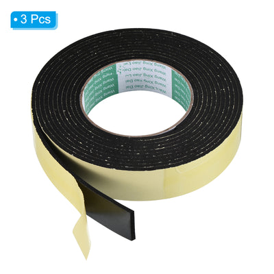 Harfington Foam Tape Weather Strip, 3 Rolls 30mmx3mmx4m Weather Stripping Door Seal EVA Foam Tape Insulation Strip