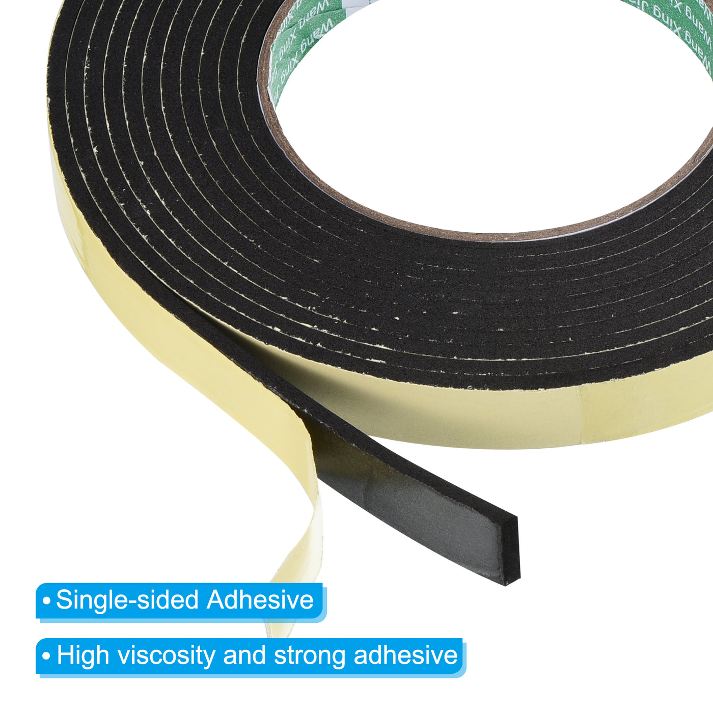 Harfington Foam Tape Weather Strip, 3 Rolls 15mmx3mmx4m Weather Stripping Door Seal EVA Foam Tape Insulation Strip