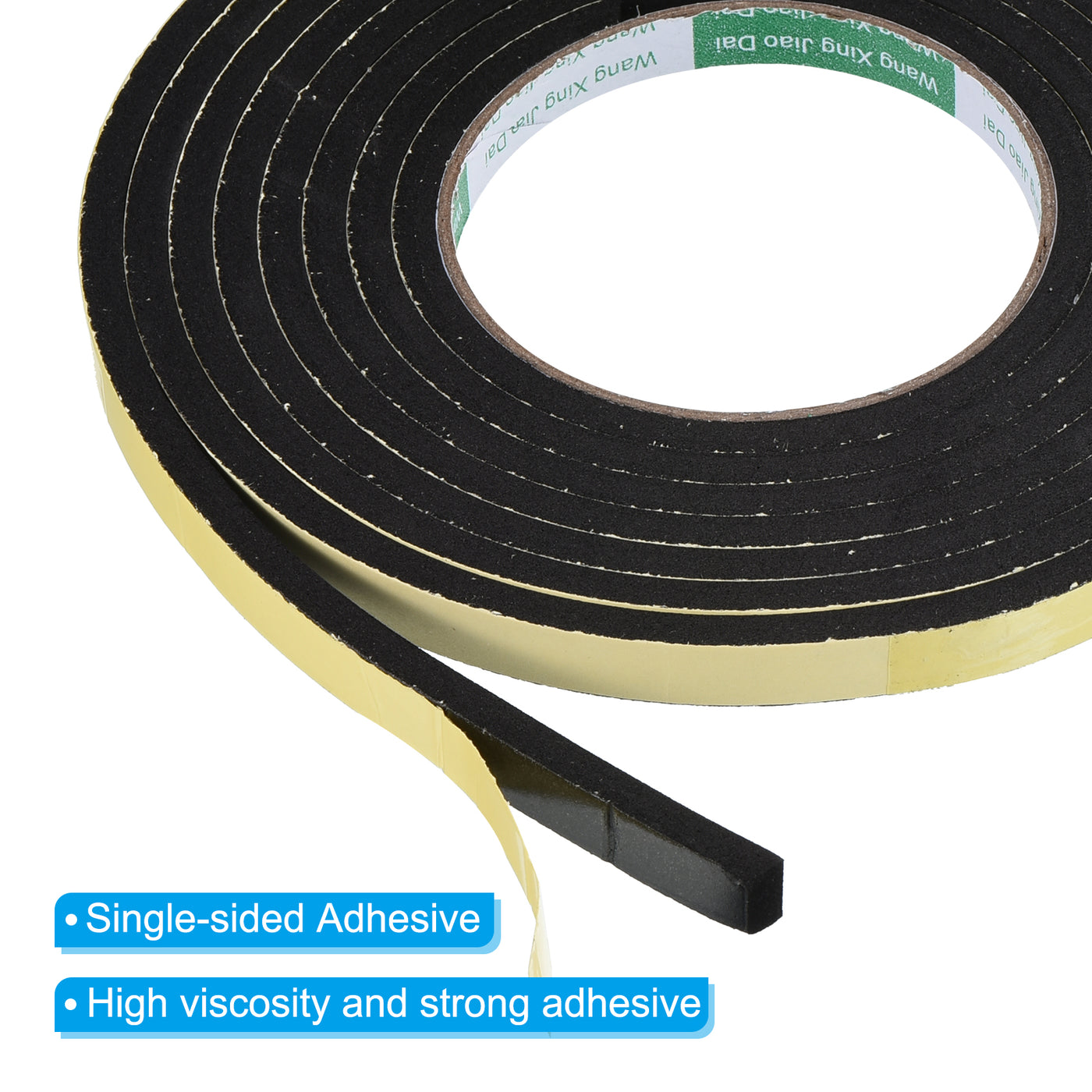 Harfington Foam Tape Weather Strip, 2 Rolls 10mmx5mmx3m Weather Stripping Door Seal EVA Foam Tape Insulation Strip