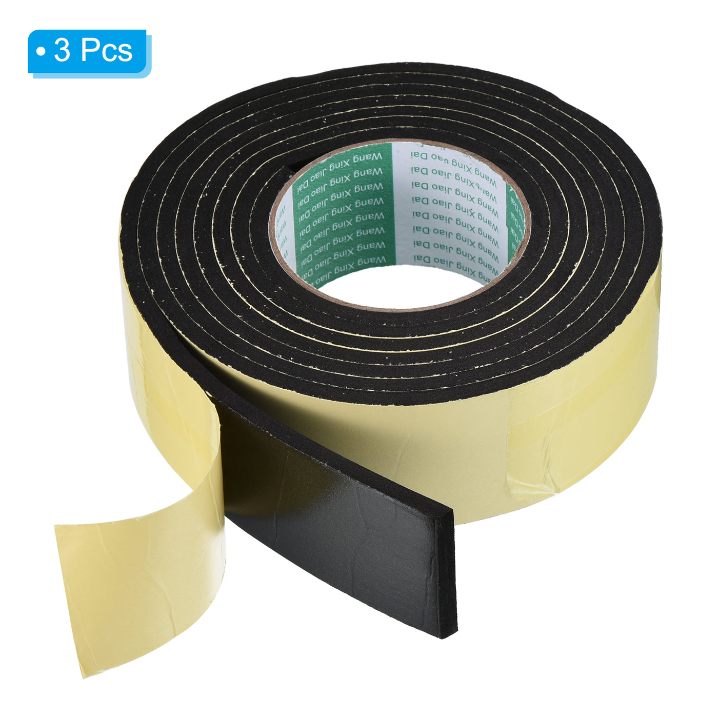 Harfington Foam Tape Weather Strip, 3 Rolls 50mmx5mmx3m Weather Stripping Door Seal EVA Foam Tape Insulation Strip