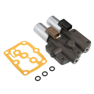 Motoforti Transmission Dual Linear Shift Solenoid, Automatic Transmission Shift Solenoid, for Honda Accord 1998-2007, Iron Plastic, with Gasket, 28250P6H024, Dark Gray Silver Tone, 1 Set