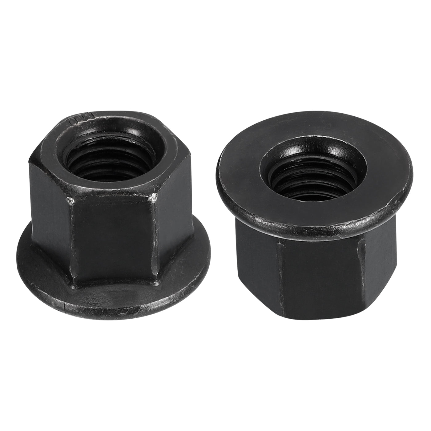 uxcell Uxcell M12 Flange Hex Lock Nuts, 2pcs Grade 8.8 Carbon Steel Hex Flange Nuts
