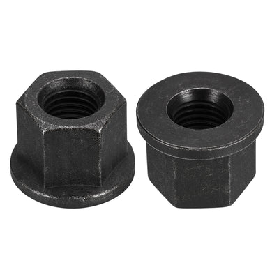 Harfington Uxcell M16 Flange Hex Lock Nuts, 2pcs Grade 8.8 Carbon Steel Hex Flange Nuts