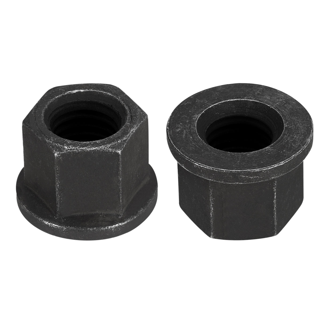 uxcell Uxcell M18 Flange Hex Lock Nuts, 2pcs Grade 8.8 Carbon Steel Hex Flange Nuts