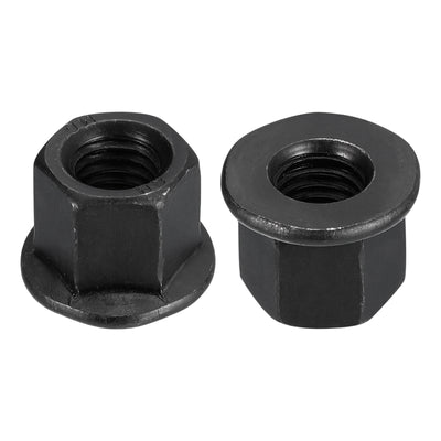 Harfington Uxcell M12 Flange Hex Lock Nuts, 2pcs Grade 10.9 Carbon Steel Hex Flange Nuts