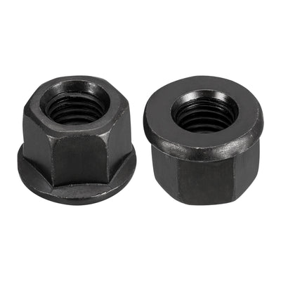 Harfington Uxcell M14 Flange Hex Lock Nuts, 2pcs Grade 10.9 Carbon Steel Hex Flange Nuts