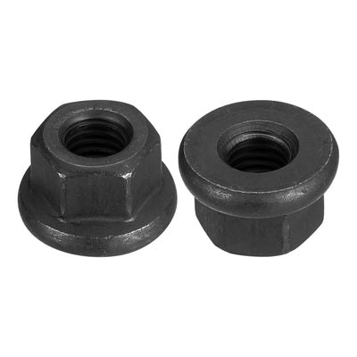 Harfington Uxcell M8 Flange Hex Lock Nuts, 2pcs Grade 12.9 Carbon Steel Hex Flange Nuts