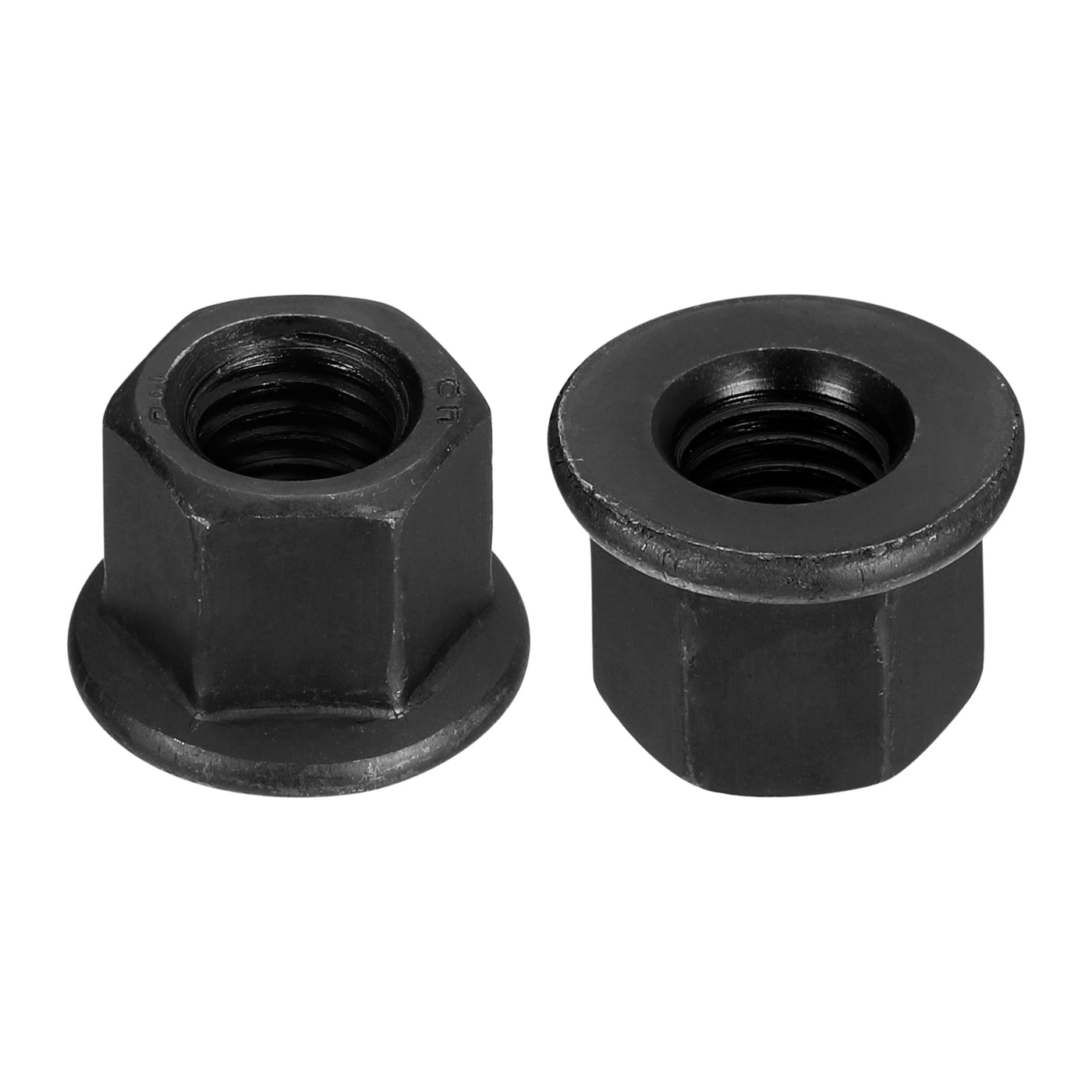 uxcell Uxcell M12 Flange Hex Lock Nuts, 2pcs Grade 12.9 Carbon Steel Hex Flange Nuts